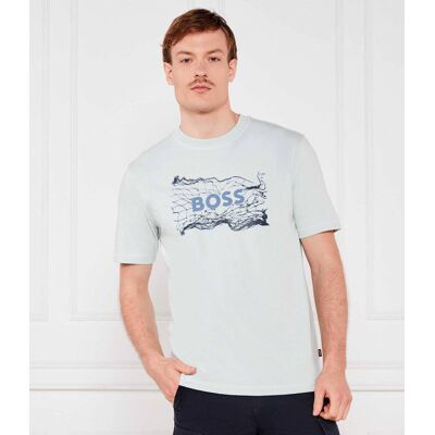 Boss ORANGE T-shirt Te_logospace Regular Fit błękitny M Boss ORANGE T-shirt Te_logospace Regular Fit błękitny M
