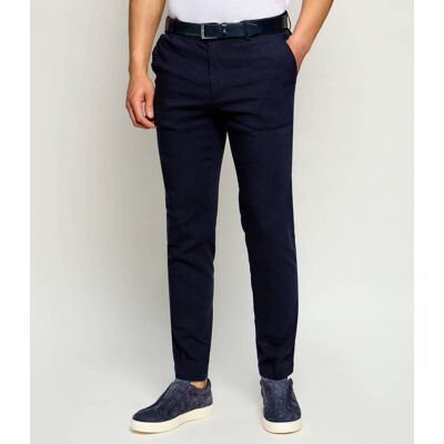 Boss BLACK Lniane spodnie chino Kane Regular Fit granatowy 32/34 Boss BLACK Lniane spodnie chino Kane Regular Fit granatowy 32/34