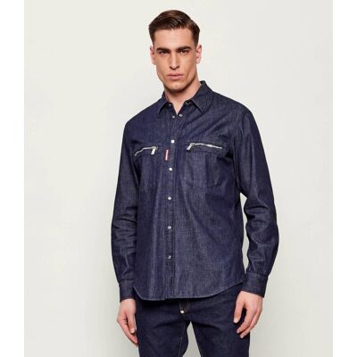 Dsquared2 Jeansowa koszula Biker Regular Fit granatowy 50 Dsquared2 Jeansowa koszula Biker Regular Fit granatowy 50