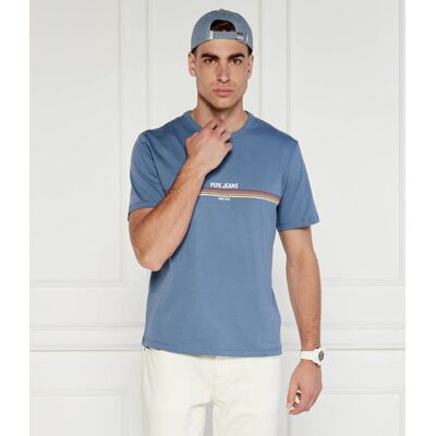 Pepe Jeans London T-shirt Regular Fit niebieski M Pepe Jeans London T-shirt Regular Fit niebieski M