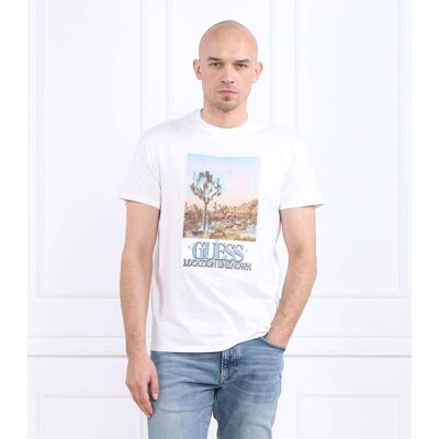 Guess T-shirt DESERT PHOTO Regular Fit biały L Guess T-shirt DESERT PHOTO Regular Fit biały L
