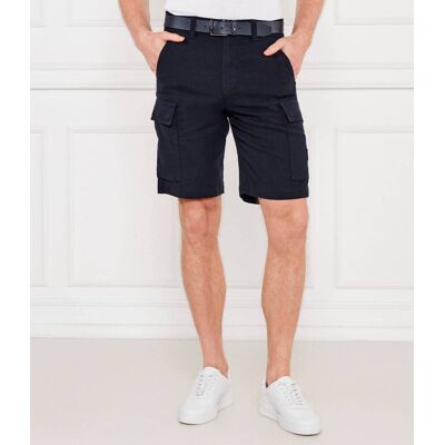 Boss ORANGE Lniane szorty Sisla-9-Cargo Relaxed fit granatowy 30 Boss ORANGE Lniane szorty Sisla-9-Cargo Relaxed fit granatowy 30