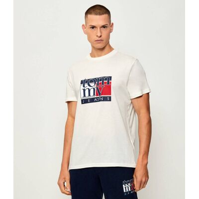 Tommy Jeans T-shirt Slim Fit ecru XXL Tommy Jeans T-shirt Slim Fit ecru XXL