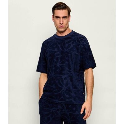 Boss ORANGE T-shirt Te_Flower Regular Fit frotté granatowy XXL Boss ORANGE T-shirt Te_Flower Regular Fit frotté granatowy XXL