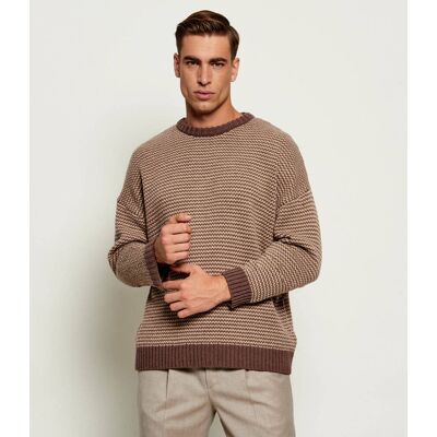 Drykorn Sweter Neelio Relaxed fit z dodatkiem wełny brązowy XXL Drykorn Sweter Neelio Relaxed fit z dodatkiem wełny brązowy XXL