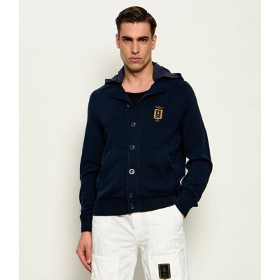 Aeronautica Militare Kardigan Regular Fit granatowy 56 Aeronautica Militare Kardigan Regular Fit granatowy 56