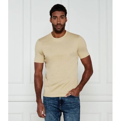 HUGO T-shirt Dimerstee Slim Fit stretch beżowy XXL HUGO T-shirt Dimerstee Slim Fit stretch beżowy XXL