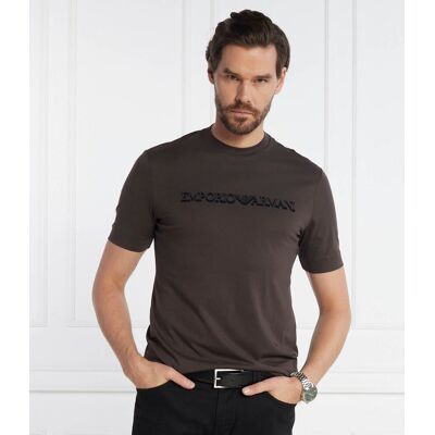 Giorgio Armani Emporio Armani T-shirt Regular Fit brązowy M Giorgio Armani Emporio Armani T-shirt Regular Fit brązowy M