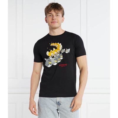 Iceberg T-shirt Regular Fit czarny XXL Iceberg T-shirt Regular Fit czarny XXL
