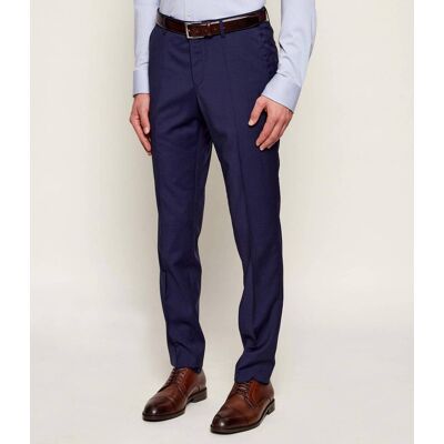 Boss BLACK Wełniane spodnie H-Genius-MM-251 Slim Fit granatowy 46 Boss BLACK Wełniane spodnie H-Genius-MM-251 Slim Fit granatowy 46