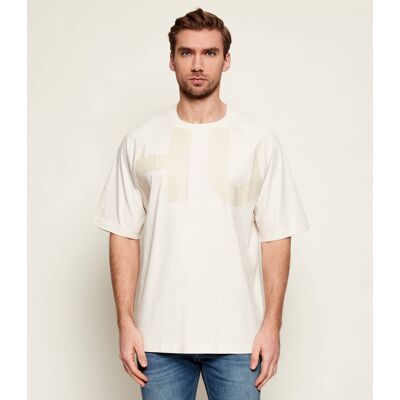 Hugo Blue T-shirt Nalftee Loose fit beżowy M Hugo Blue T-shirt Nalftee Loose fit beżowy M