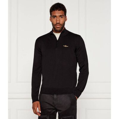 Aeronautica Militare Sweter Regular Fit czarny XXXL Aeronautica Militare Sweter Regular Fit czarny XXXL