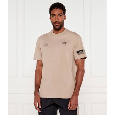 EA7 T-shirt Modern fit beżowy XL EA7 T-shirt Modern fit beżowy XL