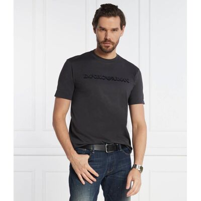 Giorgio Armani Emporio Armani T-shirt Regular Fit grafitowy M Giorgio Armani Emporio Armani T-shirt Regular Fit grafitowy M