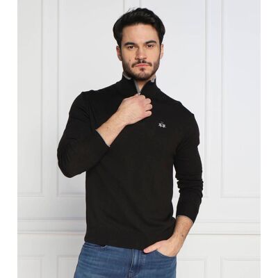 La Martina Sweter yw020 Slim Fit z dodatkiem wełny czarny XXL La Martina Sweter yw020 Slim Fit z dodatkiem wełny czarny XXL