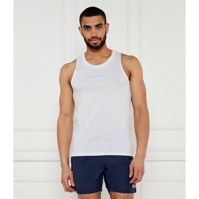 Calvin Klein Swimwear Tank top Regular Fit z dodatkiem lnu biały XL Calvin Klein Swimwear Tank top Regular Fit z dodatkiem lnu biały XL