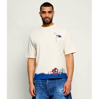 Dsquared2 T-shirt Loose fit kremowy XXL Dsquared2 T-shirt Loose fit kremowy XXL