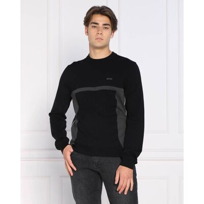 Boss GREEN Sweter Reloko Regular Fit z dodatkiem wełny czarny M Boss GREEN Sweter Reloko Regular Fit z dodatkiem wełny czarny M