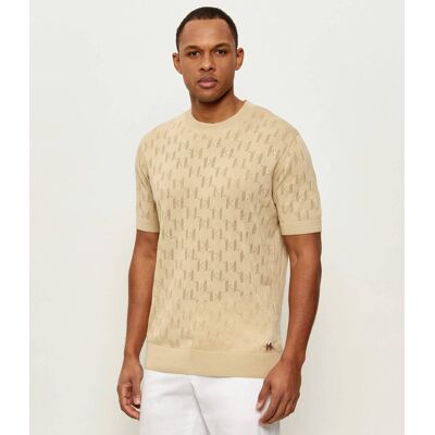 Karl Lagerfeld Sweter Slim Fit beżowy XXXL Karl Lagerfeld Sweter Slim Fit beżowy XXXL