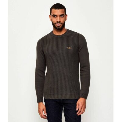 Aeronautica Militare Sweter Regular Fit grafitowy XXXL Aeronautica Militare Sweter Regular Fit grafitowy XXXL