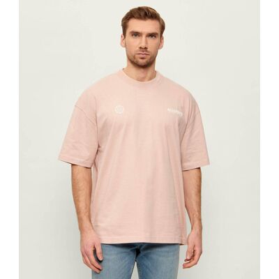 AllSaints T-shirt EMBLEM Oversize fit pudrowy róż XL AllSaints T-shirt EMBLEM Oversize fit pudrowy róż XL