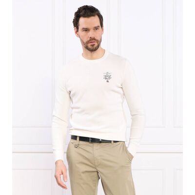 Aeronautica Militare Sweter Regular Fit kremowy XXL Aeronautica Militare Sweter Regular Fit kremowy XXL