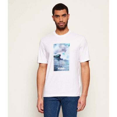 Hugo Blue T-shirt Nalotrix Regular Fit biały M Hugo Blue T-shirt Nalotrix Regular Fit biały M
