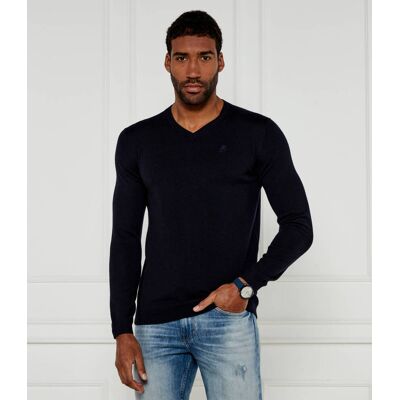 Karl Lagerfeld Wełniany sweter Regular Fit granatowy XXXL Karl Lagerfeld Wełniany sweter Regular Fit granatowy XXXL