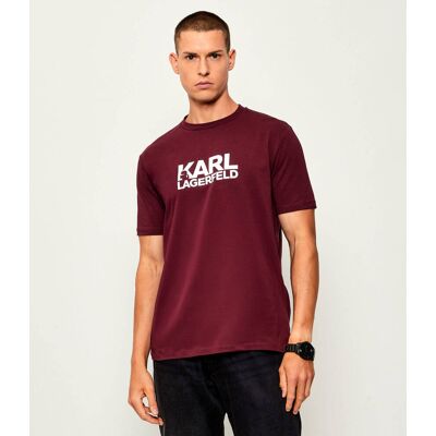 Karl Lagerfeld T-shirt Regular Fit bordowy XL Karl Lagerfeld T-shirt Regular Fit bordowy XL