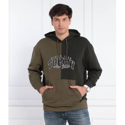 Tommy Jeans Bluza TJM RLX VARSITY TWO-TONE HOODIE Loose fit khaki L Tommy Jeans Bluza TJM RLX VARSITY TWO-TONE HOODIE Loose fit khaki L