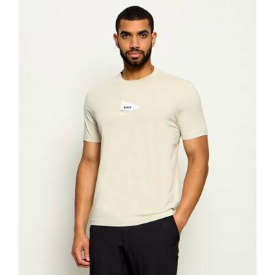 Boss GREEN T-shirt TS_Network Photo Regular Fit stretch beżowy M Boss GREEN T-shirt TS_Network Photo Regular Fit stretch beżowy M