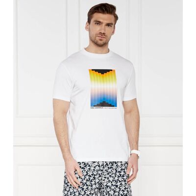 Karl Lagerfeld T-shirt CREWNECK Regular Fit stretch biały L Karl Lagerfeld T-shirt CREWNECK Regular Fit stretch biały L