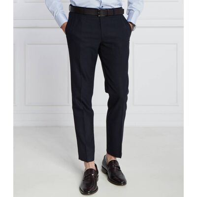 Oscar Jacobson Wełniane spodnie Denz Slim Fit granatowy 56 Oscar Jacobson Wełniane spodnie Denz Slim Fit granatowy 56