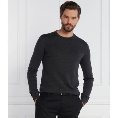 HUGO Wełniany sweter San Cedric-M1 Regular Fit grafitowy XXL HUGO Wełniany sweter San Cedric-M1 Regular Fit grafitowy XXL