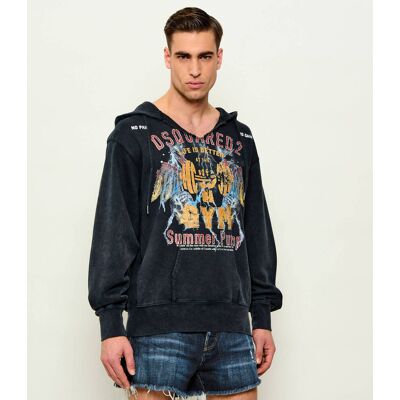 Dsquared2 Bluza Relaxed fit grafitowy XL Dsquared2 Bluza Relaxed fit grafitowy XL