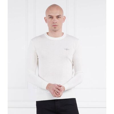 Aeronautica Militare Sweter Slim Fit biały XXL Aeronautica Militare Sweter Slim Fit biały XXL