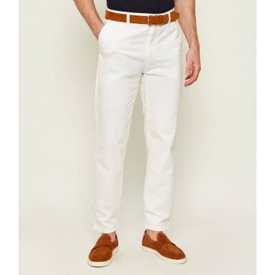 Boss ORANGE Spodnie chino Tapered fit biały 33/32 Boss ORANGE Spodnie chino Tapered fit biały 33/32