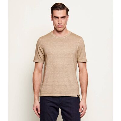 Gran Sasso Lniany t-shirt Regular Fit beżowy 56 Gran Sasso Lniany t-shirt Regular Fit beżowy 56