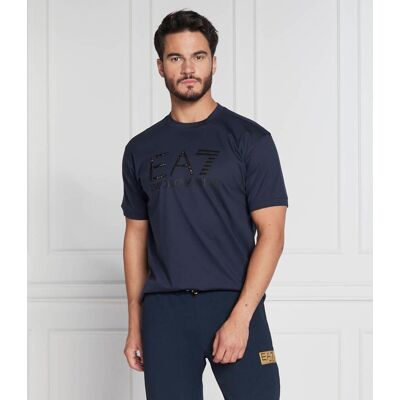 EA7 T-shirt Regular Fit granatowy M EA7 T-shirt Regular Fit granatowy M