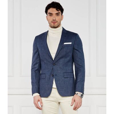Boss BLACK Wełniana marynarka Hutson Slim Fit z dodatkiem lnu granatowy 46 Boss BLACK Wełniana marynarka Hutson Slim Fit z dodatkiem lnu granatowy 46
