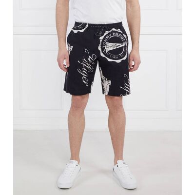Tommy Hilfiger Szorty HARLEM PENNANT PO Regular Fit z dodatkiem lnu granatowy 32 Tommy Hilfiger Szorty HARLEM PENNANT PO Regular Fit z dodatkiem lnu granatowy 32