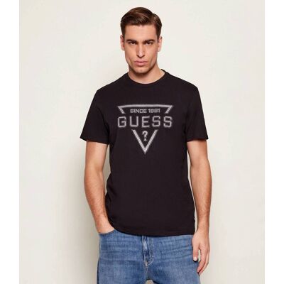 Guess T-shirt PAINTED TRIANGLE Regular Fit czarny L Guess T-shirt PAINTED TRIANGLE Regular Fit czarny L