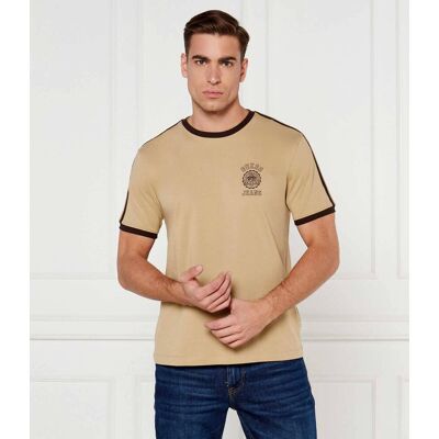 Guess Jeans T-shirt Regular Fit beżowy M Guess Jeans T-shirt Regular Fit beżowy M
