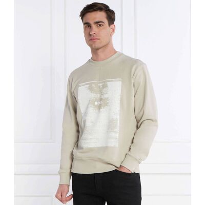 Boss ORANGE Bluza We_Kalt Regular Fit beżowy XL Boss ORANGE Bluza We_Kalt Regular Fit beżowy XL
