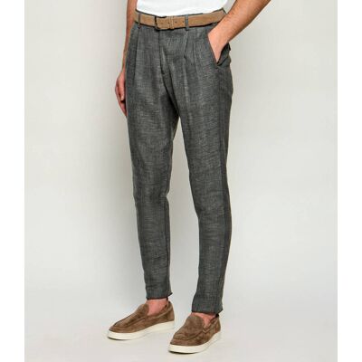 Eleventy Spodnie Slim Fit z dodatkiem jedwabiu i wełny szary 56 Eleventy Spodnie Slim Fit z dodatkiem jedwabiu i wełny szary 56
