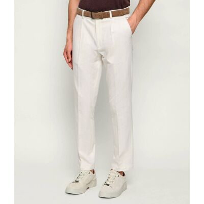 Gran Sasso Spodnie chino Slim Fit z dodatkiem lnu beżowy 58 Gran Sasso Spodnie chino Slim Fit z dodatkiem lnu beżowy 58