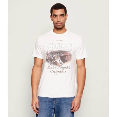 Guess T-shirt SATIN Regular Fit biały L Guess T-shirt SATIN Regular Fit biały L