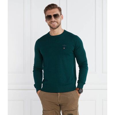 Aeronautica Militare Wełniany sweter Regular Fit butelkowa zieleń XL Aeronautica Militare Wełniany sweter Regular Fit butelkowa zieleń XL
