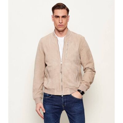 AllSaints Kurtka bomber KEMBLE Regular Fit zamsz beżowy XL AllSaints Kurtka bomber KEMBLE Regular Fit zamsz beżowy XL