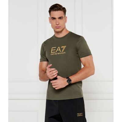 EA7 T-shirt Slim Fit oliwkowy L EA7 T-shirt Slim Fit oliwkowy L